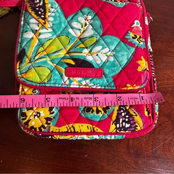 Vera Bradley Rumba Mini Hipster Crossbody Shoulder Bag Red Floral handbag purse - Picture 7 of 11
